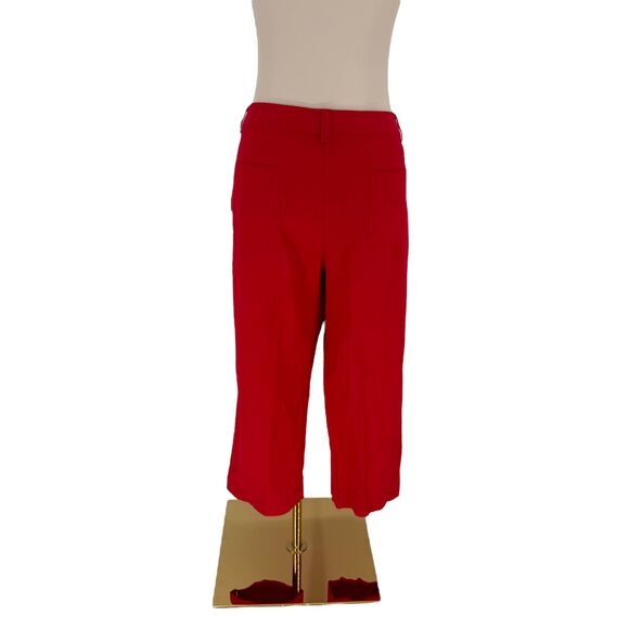 Pendleton Women’s 16P PETITE Linen Fiesta Red High Rise Wide Leg Crop Pants READ - Picture 10 of 16